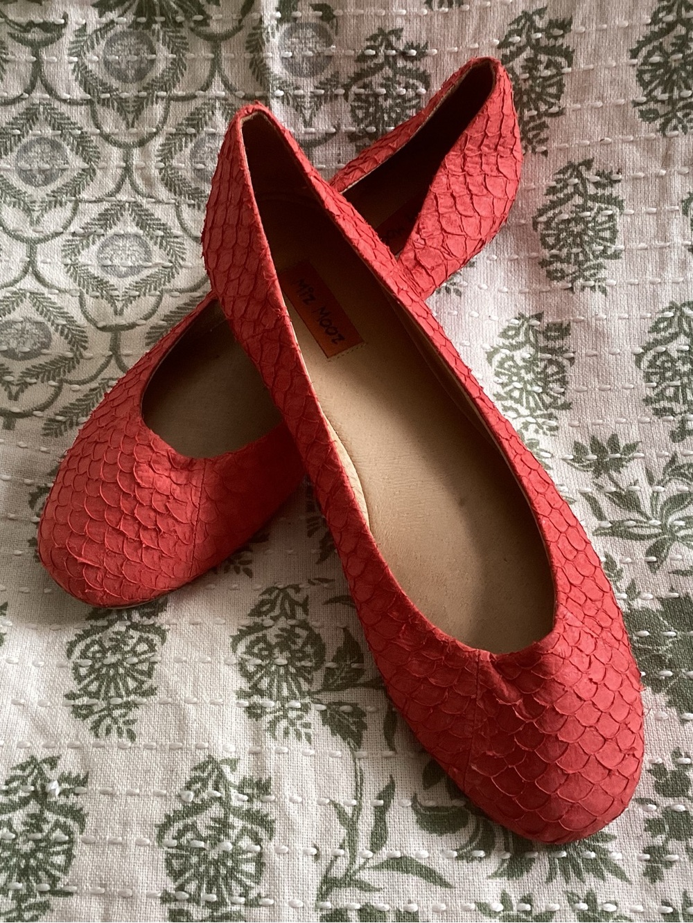 Miz Mooz Red Scaled Ballet Flats